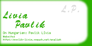 livia pavlik business card